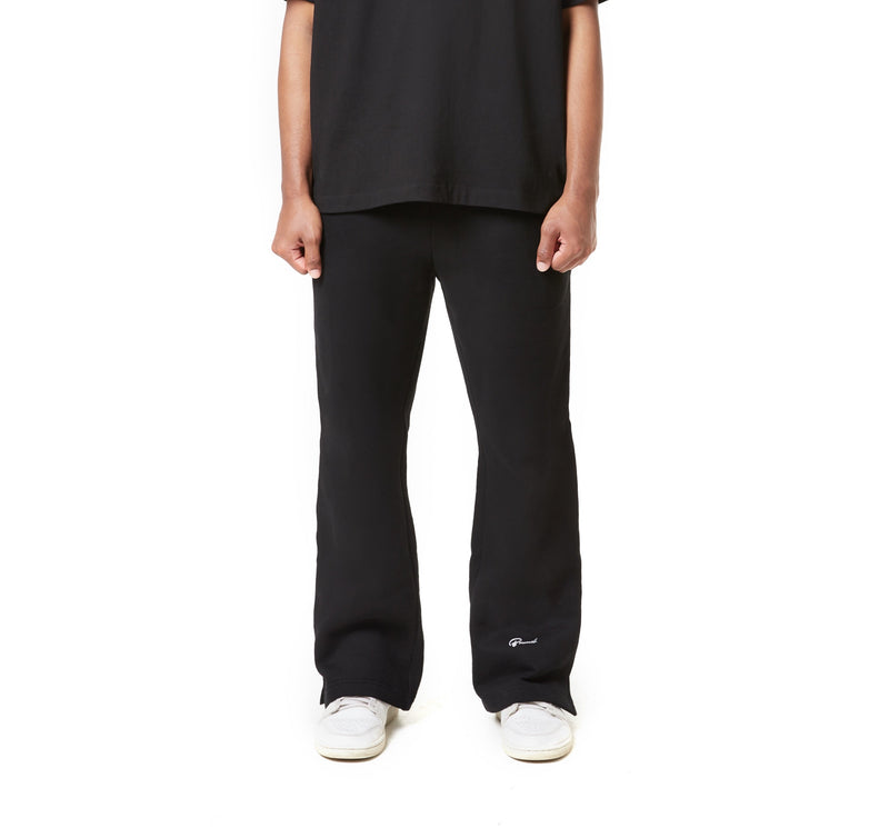 "BOUND SIGNATURE" WIDE LONG JOGGERS - BLACK