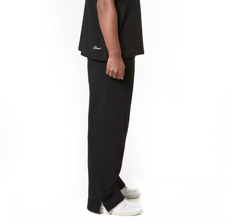 "BOUND SIGNATURE" WIDE LONG JOGGERS - BLACK